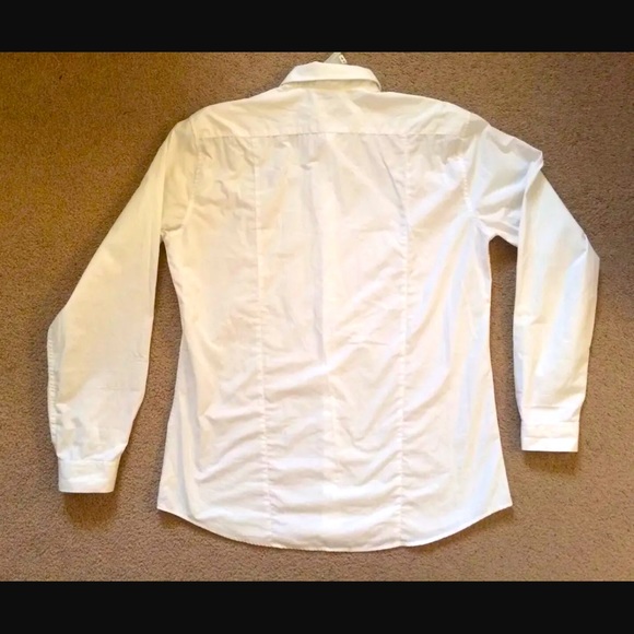 TESLA - Men's Size XL White Button Up Long Sleeve Collared Dress Shirt Logo - Picture 10 of 10